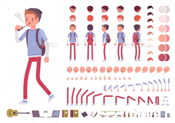 Teenager Boy Character Creation Set - People Characters