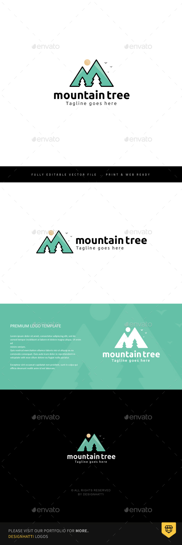 Mountain Tree Logo - Nature Logo Templates