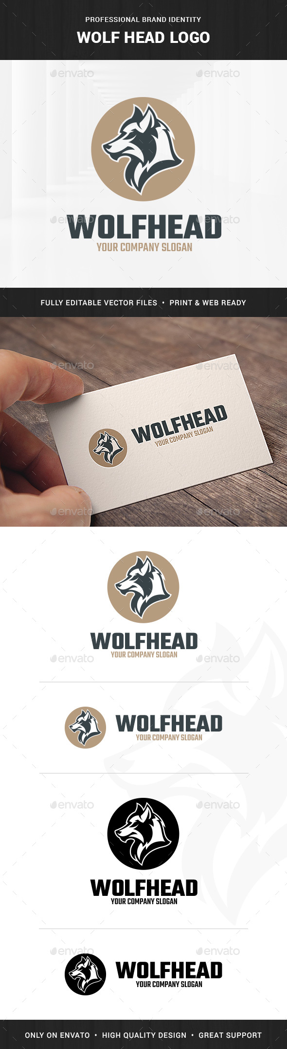 Wolf Head Logo Template - Animals Logo Templates