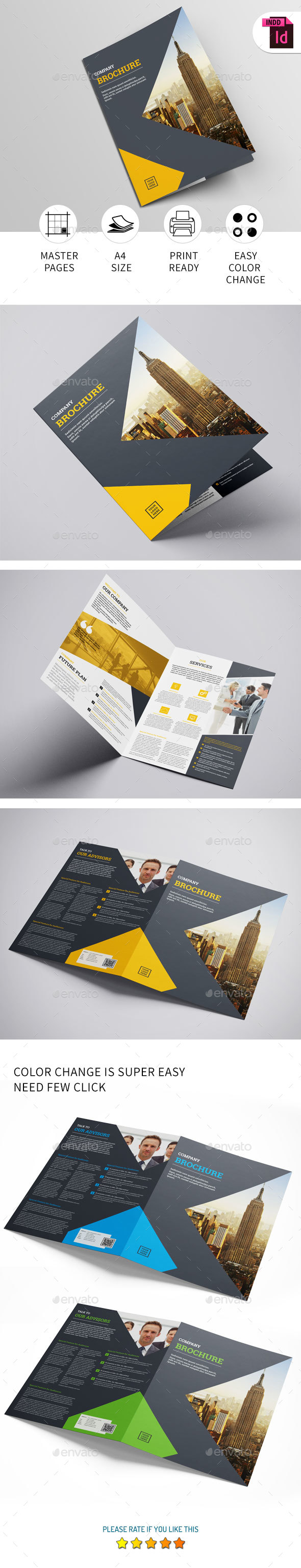 Bi-Fold Brochure Template - Corporate Brochures