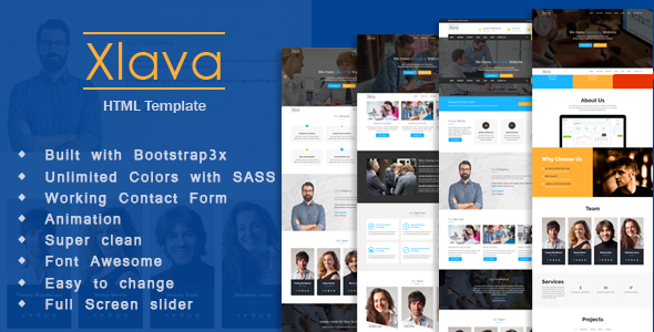 Exceptional Xlava - Corporate, Agency Business HTML5 Template