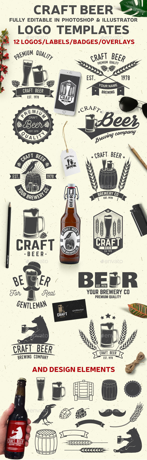 Craft Beer - Badges & Stickers Web Elements