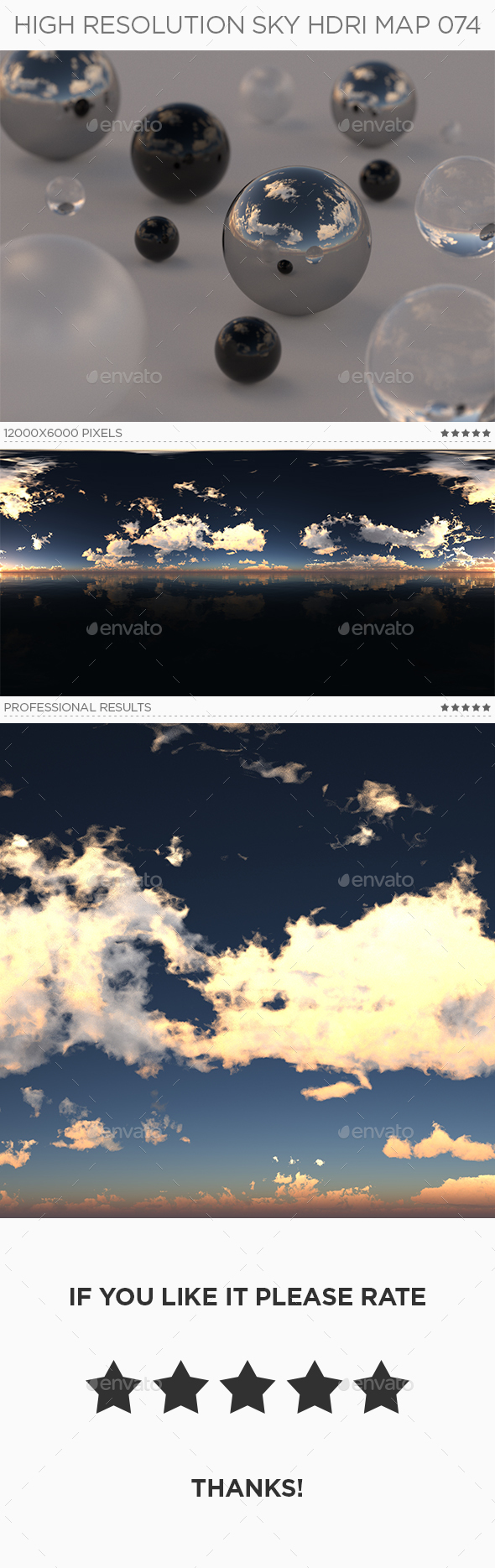High Resolution Sky HDRi Map 074 - 3DOcean Item for Sale