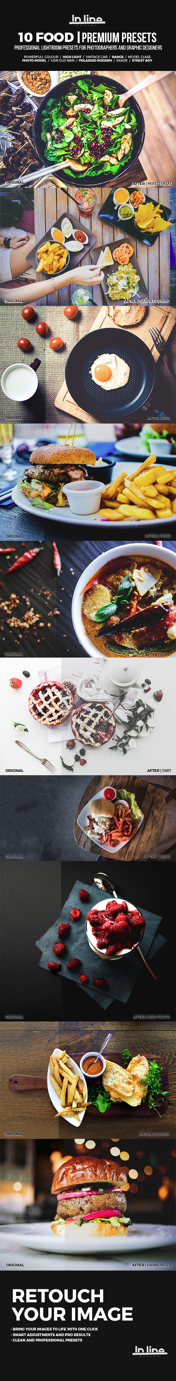 10 Food Premium Presets Lightroom - Lightroom Presets Add-ons