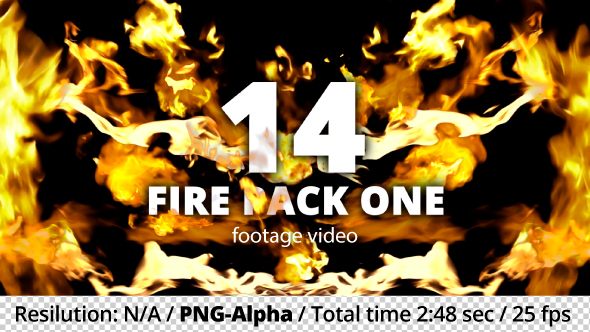 Fire Pack One - 14 Footage Video - Alpha Channel