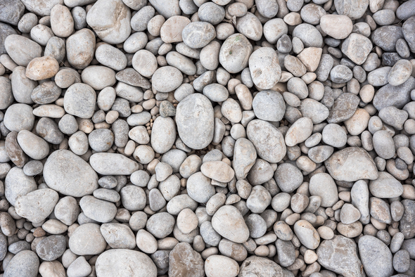 Background Made Of Gray Pebbles - 