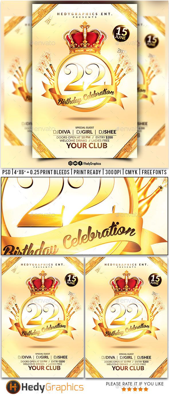 Birthday Celebration Flyer - Clubs & Parties Events