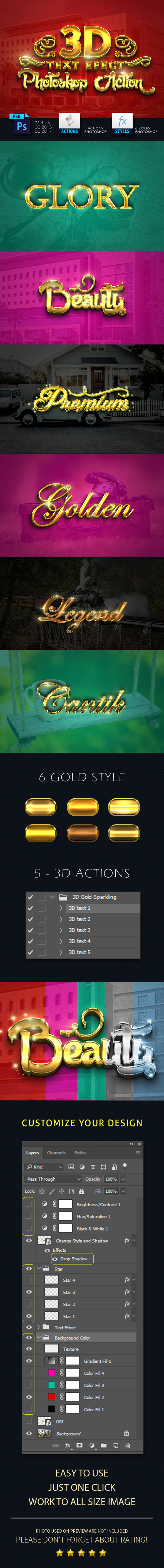 3D Gold Sparkling Text Effect V02 - Text Effects Actions