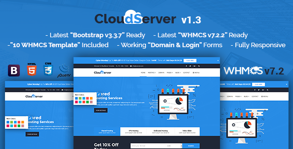 CloudServer | Responsive HTML5 Technology, Web Hosting and WHMCS Template - Hosting Technology