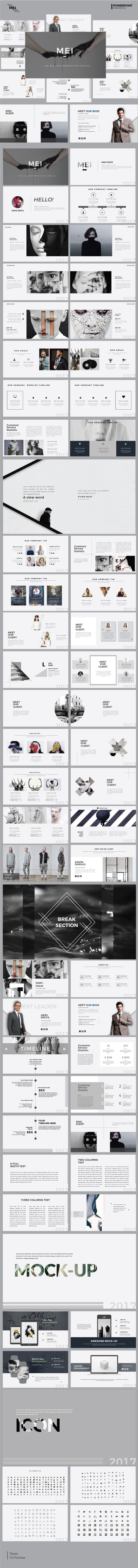 Mei - Minimal Multipurpose Powerpoint Template - Presentation Templates