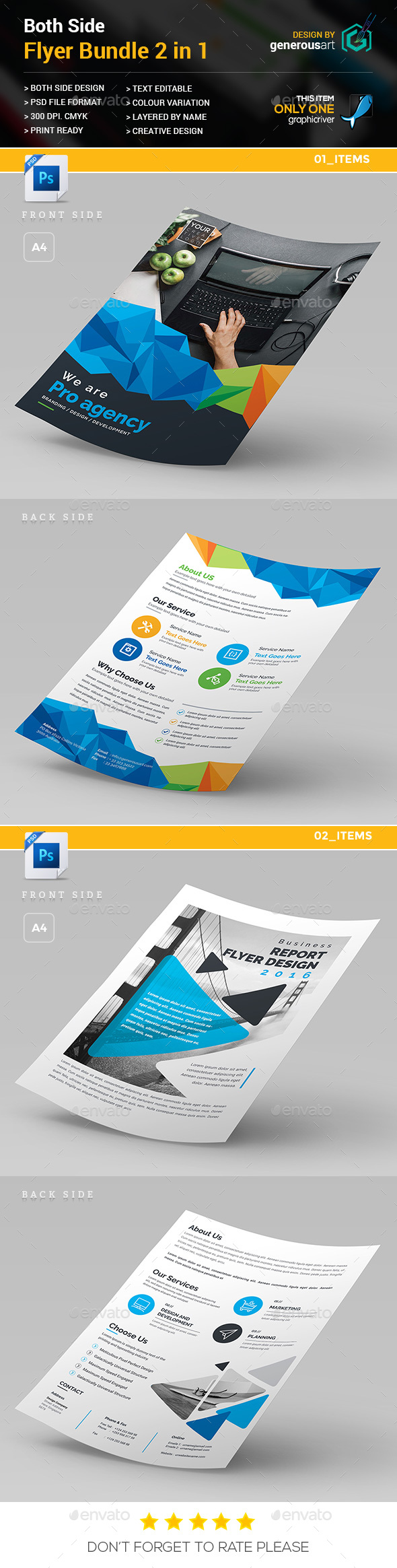 Both Side Flyer Bundle 2 in 1 - Flyers Print Templates