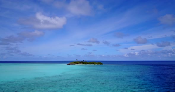 Tropical birds eye abstract view of a sunshine white sandy paradise beach and blue water background  alt