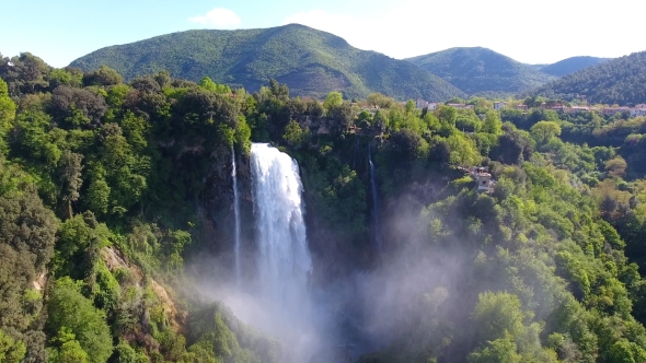 Aerial View of Marmore's Falls in Umbria, Italy alt
