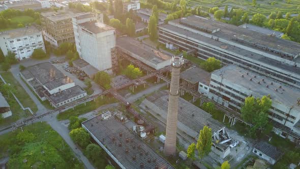 Street On The Old Factory. Desolated street on the old abandoned factory district alt