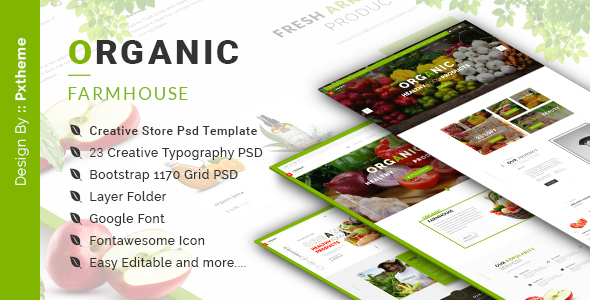 Organic Store PSD Template - Food Retail
