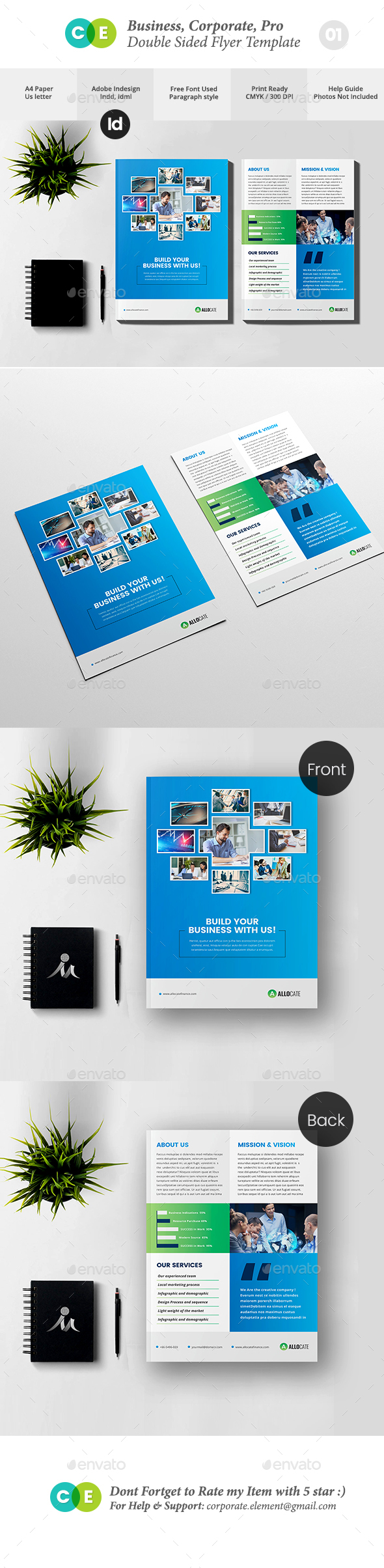 Clean Corporate Pro Double Sided Flyer V01 - Flyers Print Templates