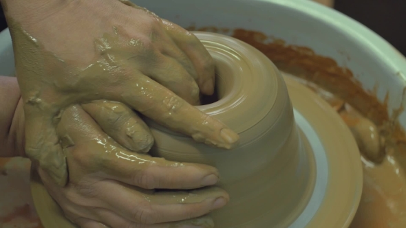 Creative Workshop of Pottery From Clay