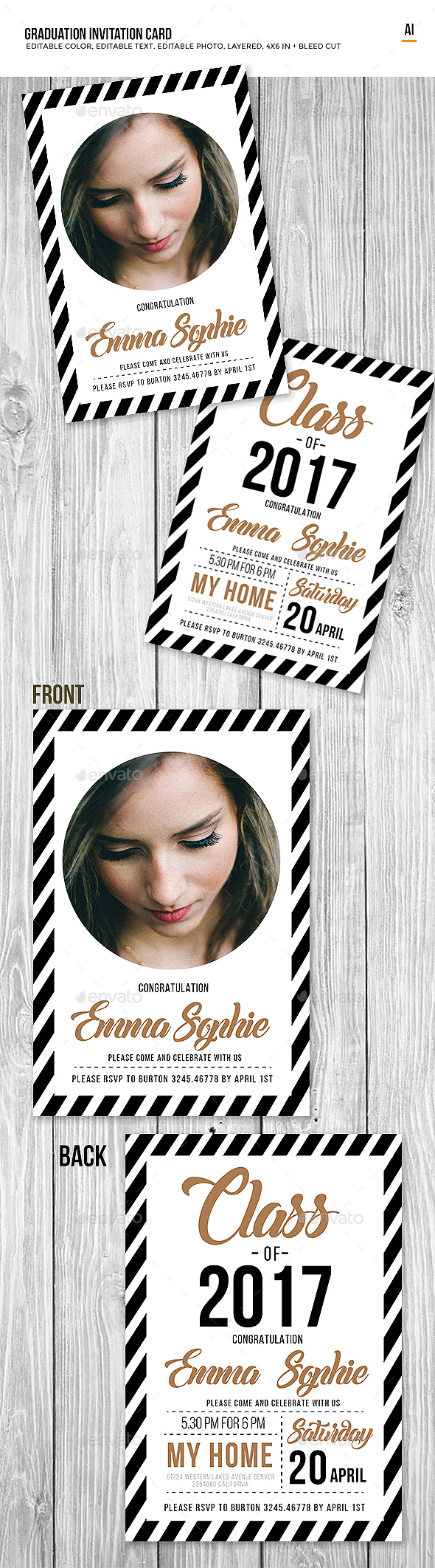 Graduation Invitation Card - Cards & Invites Print Templates