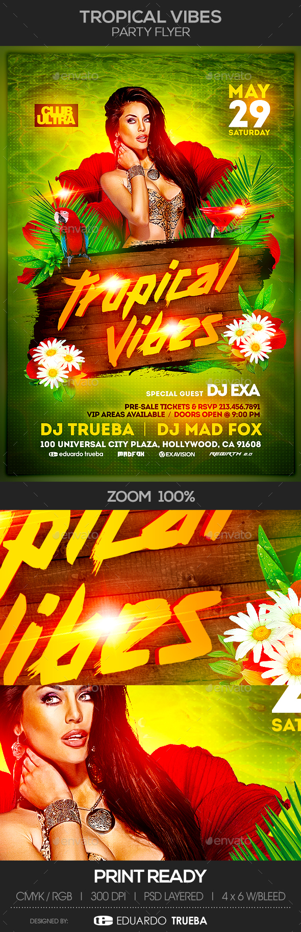 Tropical Vibes Party Flyer - Clubs & Parties Events