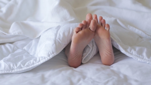 Female Feet in Bed