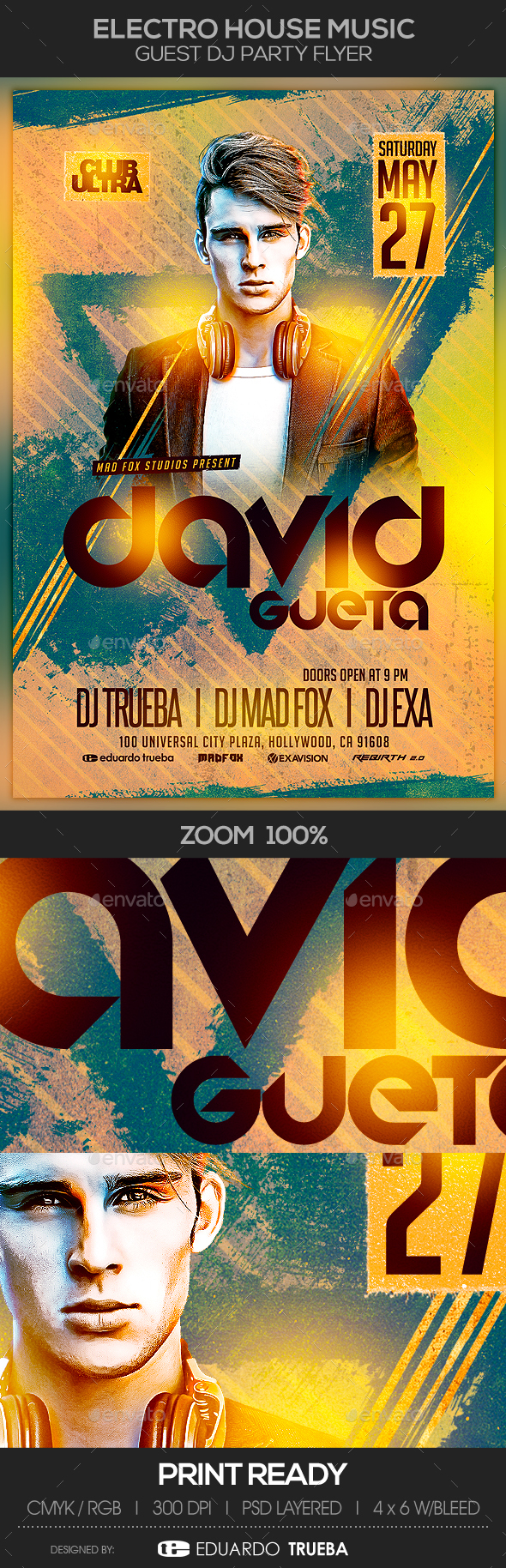 Electro House Music Guest Dj Party Flyer - Clubs & Parties Events