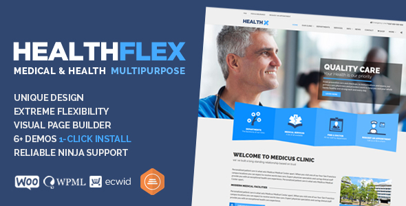 HEALTHFLEX Medical Health WordPress Theme - Health & Beauty Retail