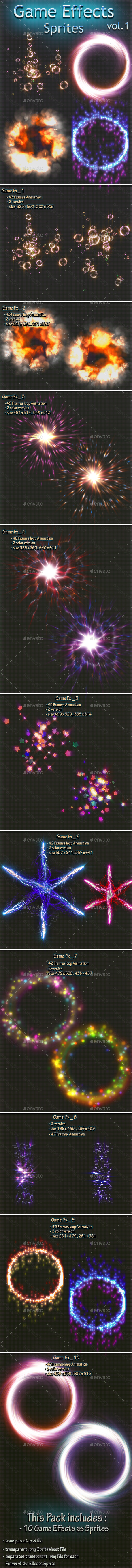 Game Effects Vol 1 - Sprites Game Assets