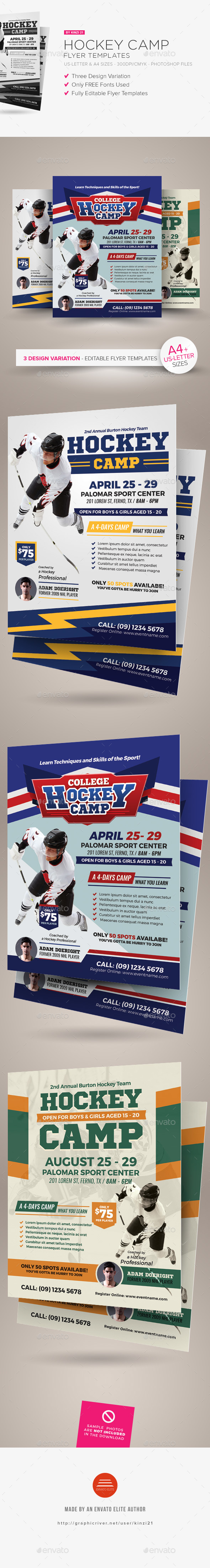 Hockey Camp Flyer Templates by kinzi21 GraphicRiver