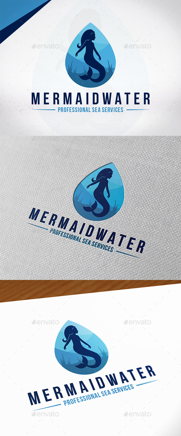 Mermaid Water Logo Template - Humans Logo Templates