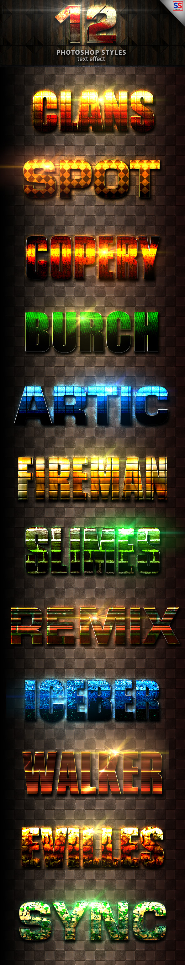 12 Light Photoshop text Effect vol 18 - Text Effects Styles