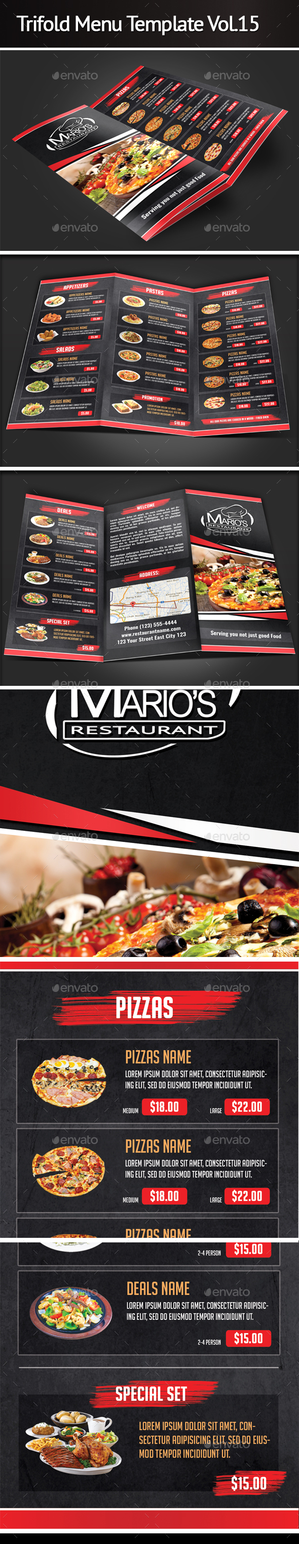 Trifold Menu Template Vol.15 - Food Menus Print Templates