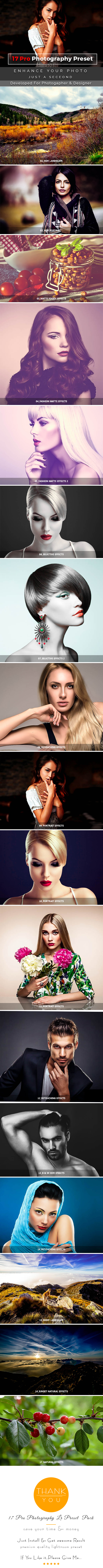17 Pro Photography Preset - Lightroom Presets Add-ons