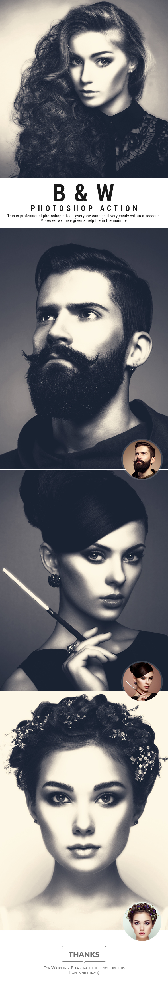 B & W Photo Effect - Photo Effects Actions