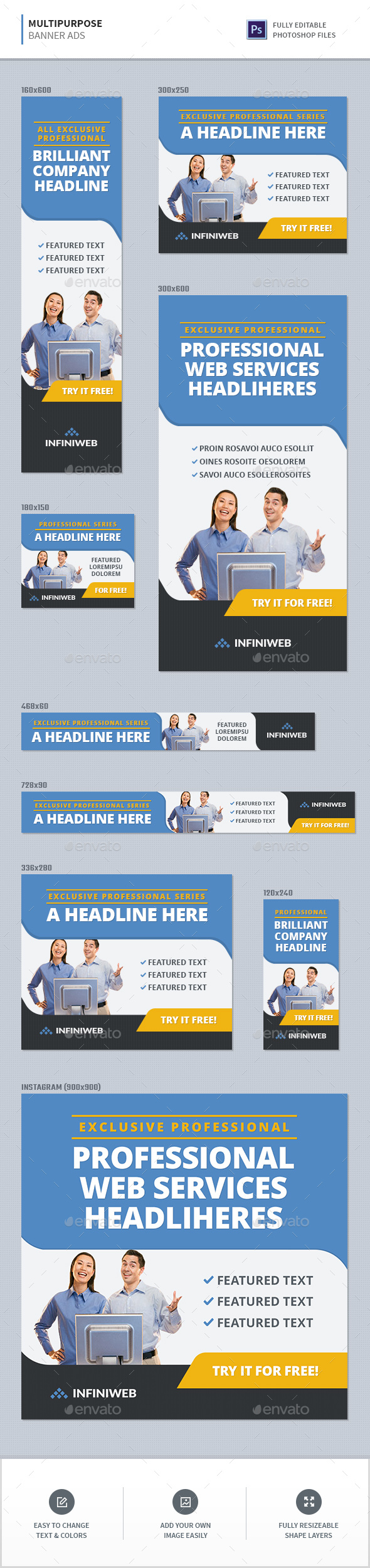 Multipurpose Banner Ads - Banners & Ads Web Elements