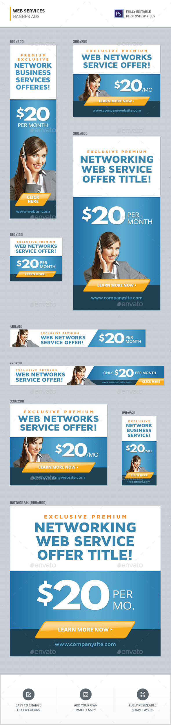 Web Services Banners - Banners & Ads Web Elements