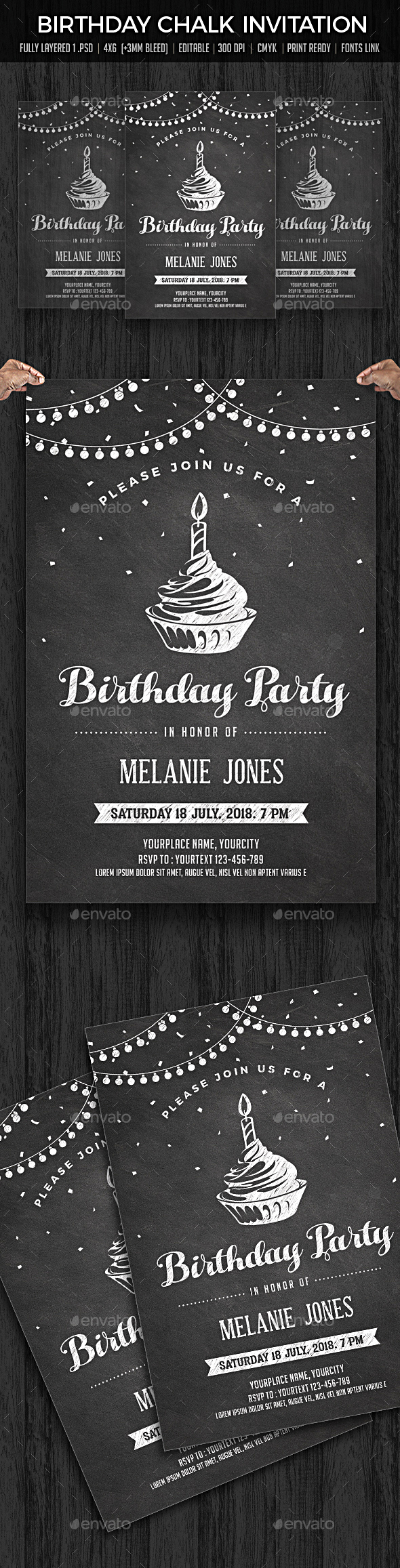 Birthday Invitation Chalk