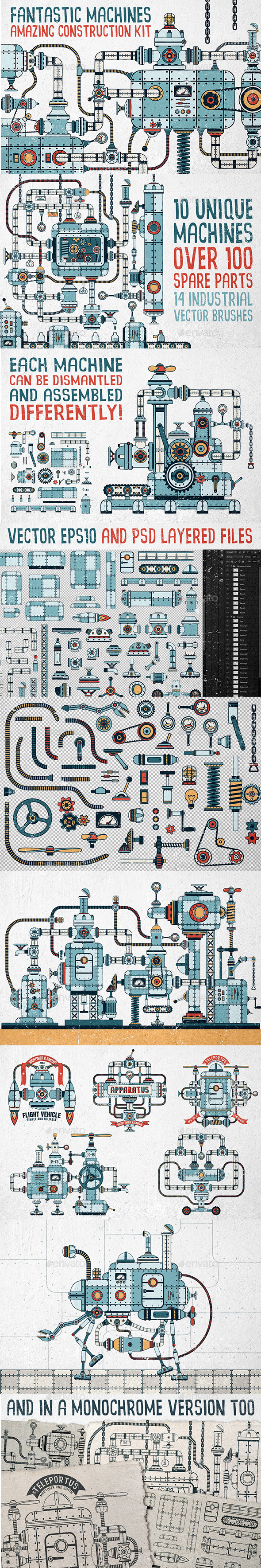 Fantastic Machines Construction Kit - Miscellaneous Vectors