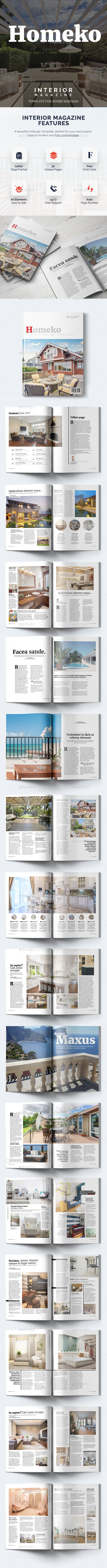 Homeko - 50 Pages Interior Magazine Template - Magazines Print Templates