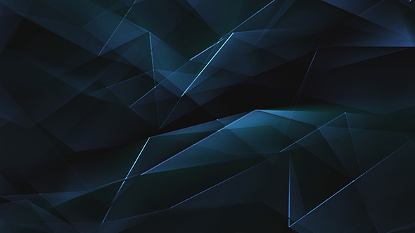 Blue Shiny Polygonal Triangles Background Loop
