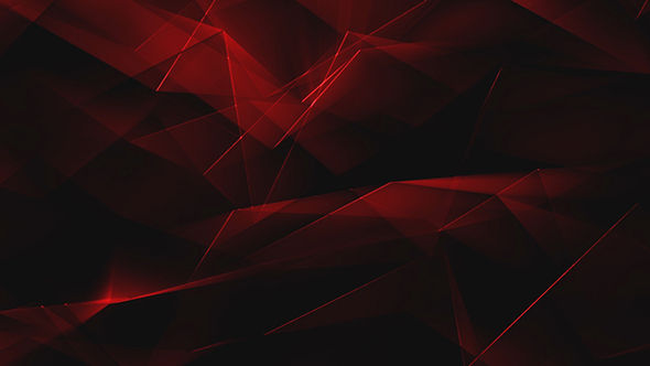 Red Shiny Polygonal Triangles Background Loop