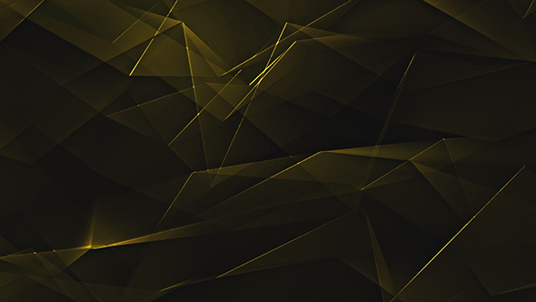 Golden Shiny Polygonal Triangles Background Loop