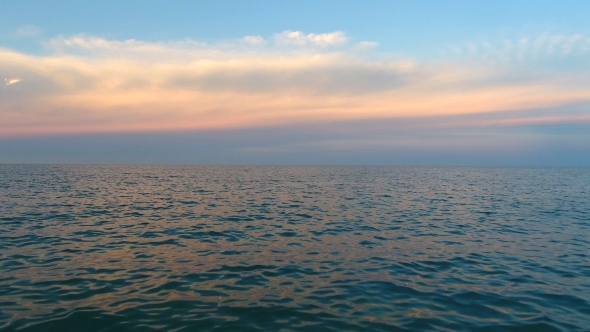Aerial View of Sea at Sunset Light in Italy alt