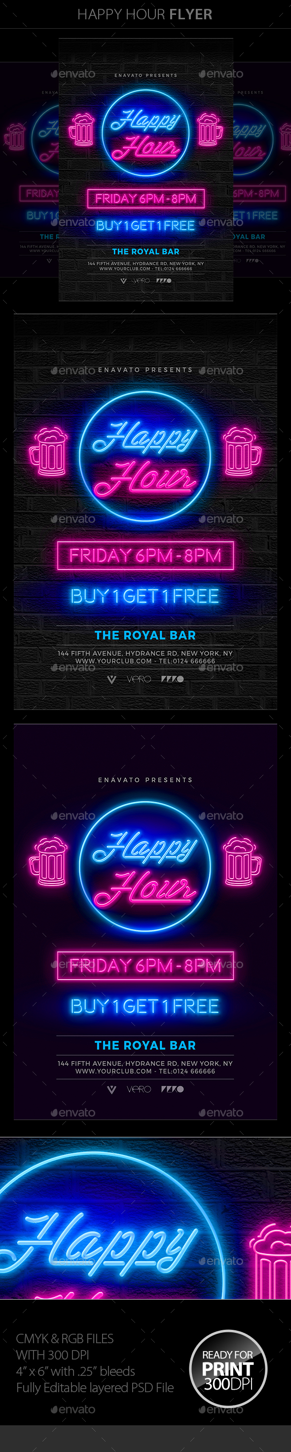 Happy Hour Flyer - Events Flyers