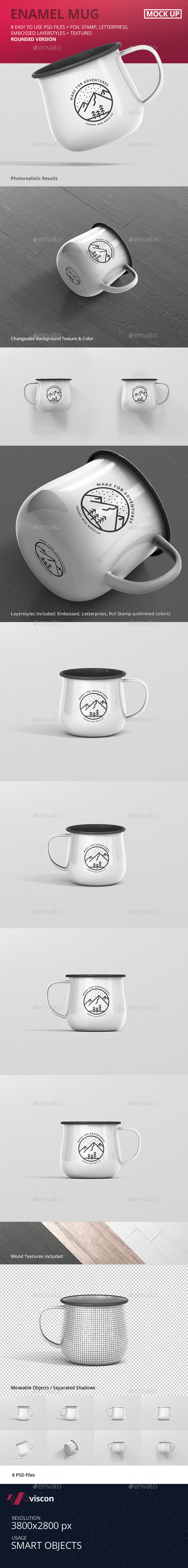 Round Enamel Mug Mockup - Logo Product Mock-Ups
