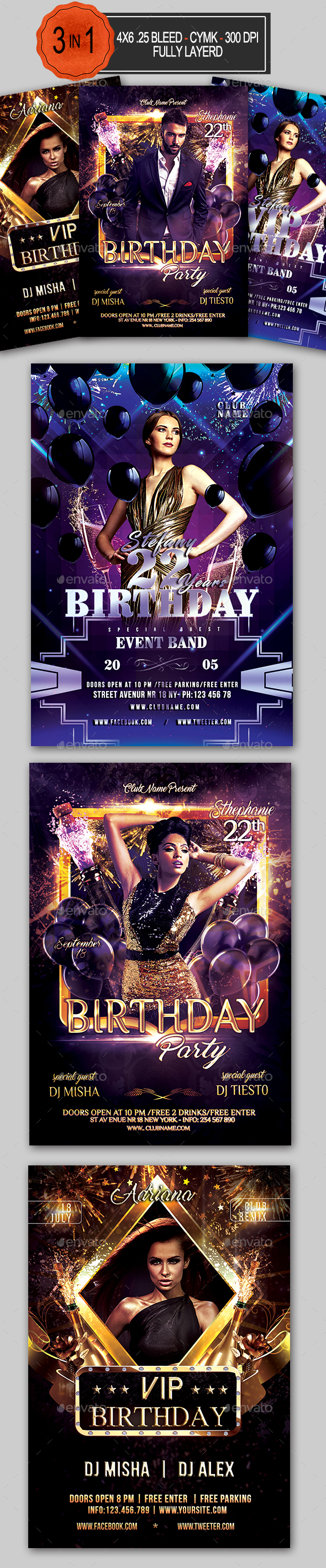 Birthday Flyer Bundle - Clubs & Parties Events