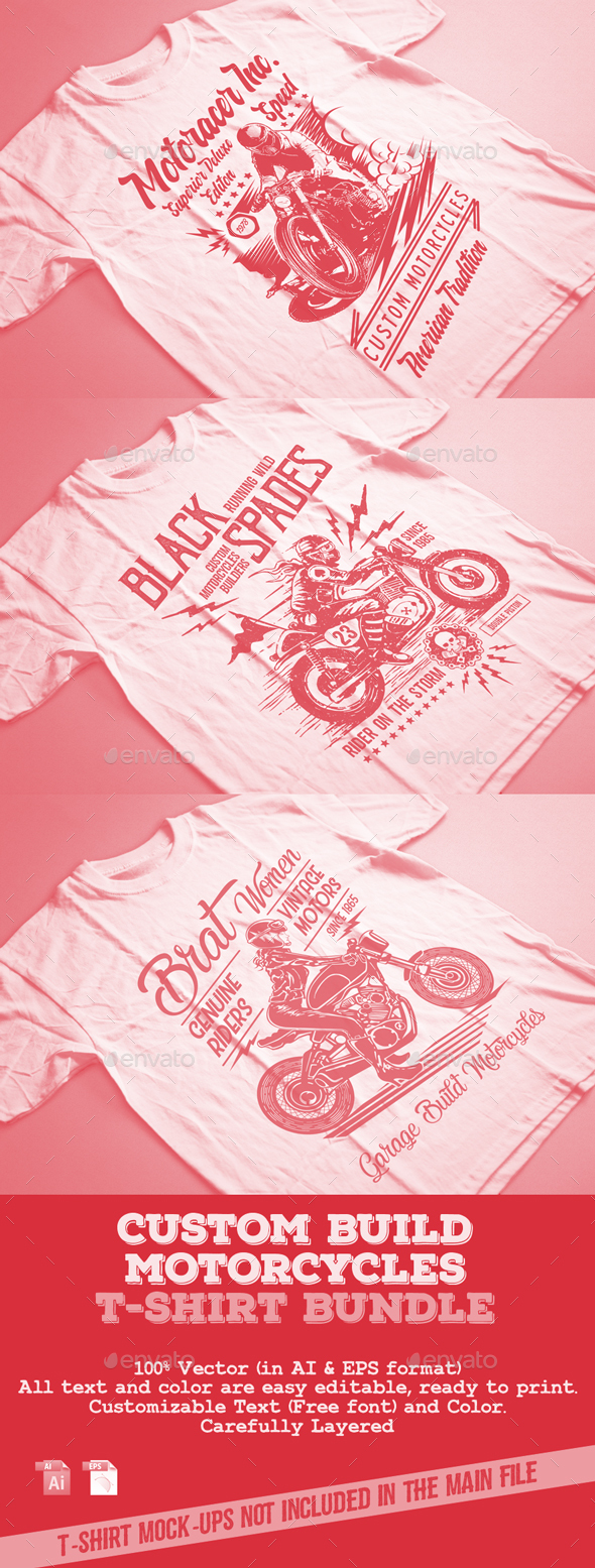 Custom Build Motorcycles T-Shirt Bundle - T-Shirts