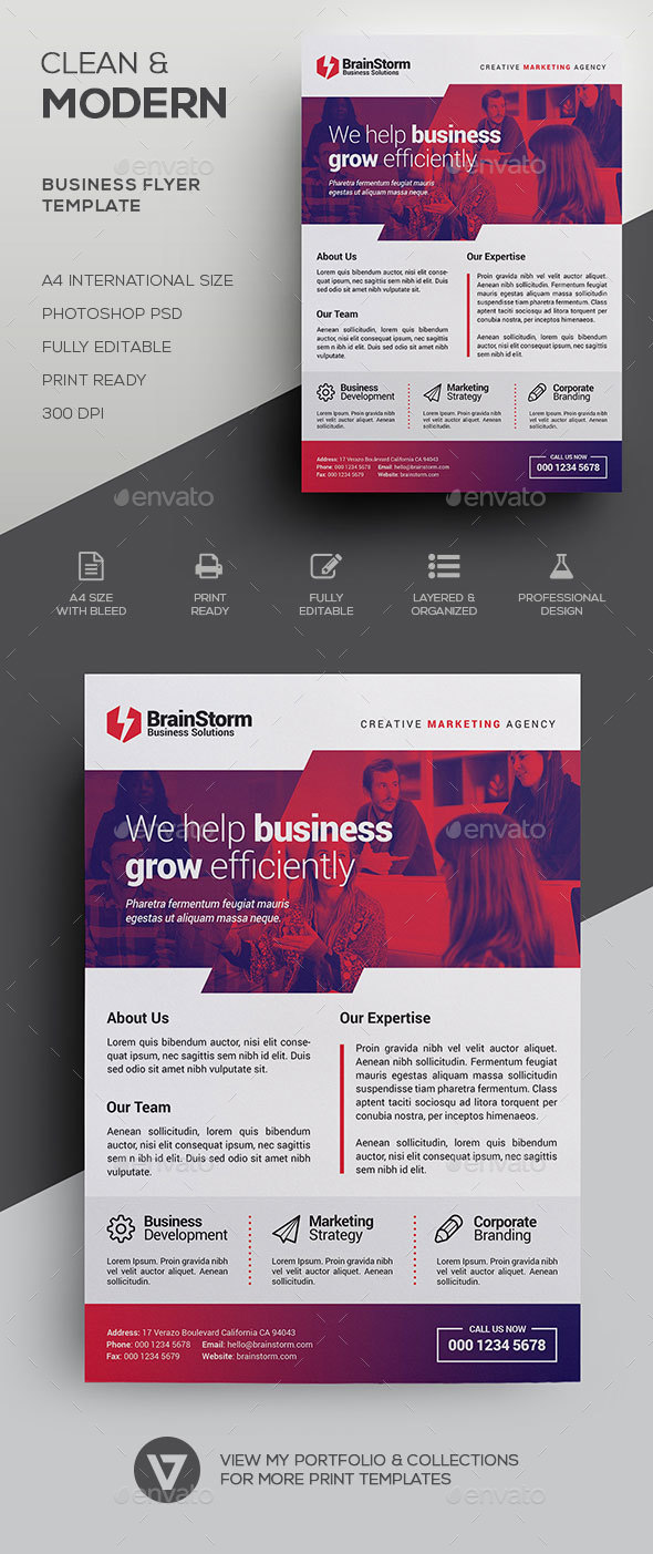 Clean Corporate Flyer Template - Corporate Flyers