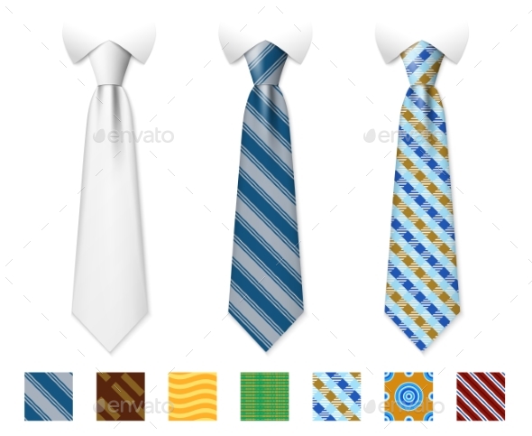 Neckties Vector Templates - Man-made Objects Objects