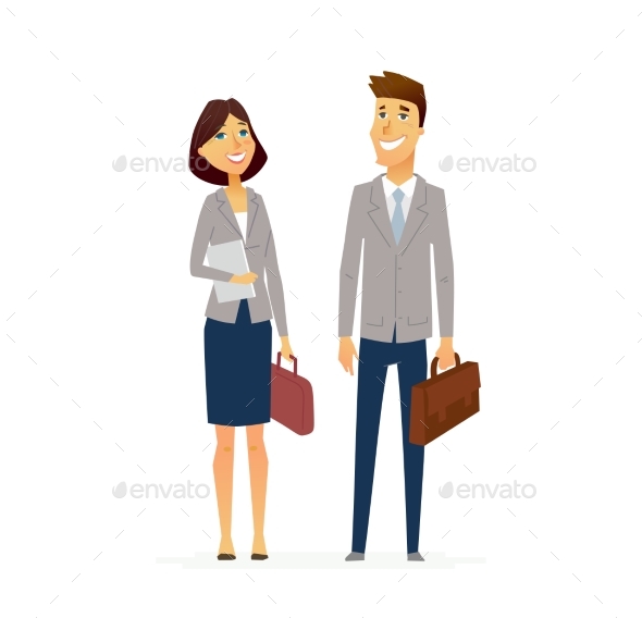 Business Man and Woman - People Characters