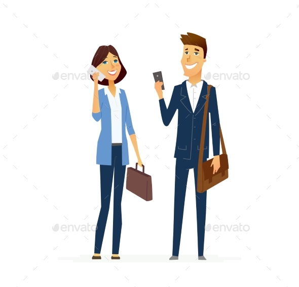 Business Man and Woman - People Characters